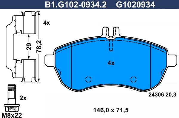 Galfer B1.G102-0934.2 - Kit pastiglie freno, Freno a disco autozon.pro