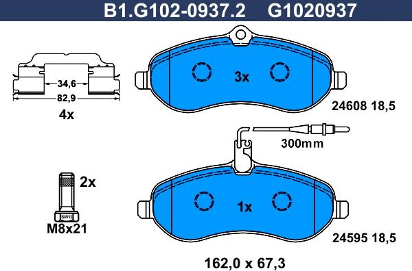 Galfer B1.G102-0937.2 - Kit pastiglie freno, Freno a disco autozon.pro