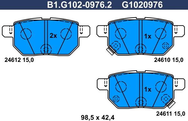 Galfer B1.G102-0976.2 - Kit pastiglie freno, Freno a disco autozon.pro