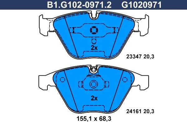 Galfer B1.G102-0971.2 - Kit pastiglie freno, Freno a disco autozon.pro