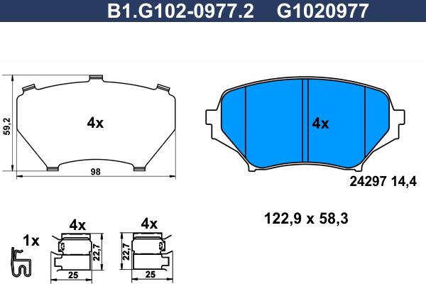 Galfer B1.G102-0977.2 - Kit pastiglie freno, Freno a disco autozon.pro