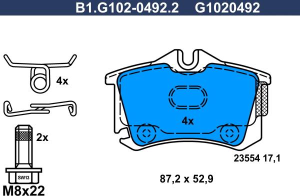 Galfer B1.G102-0492.2 - Kit pastiglie freno, Freno a disco autozon.pro