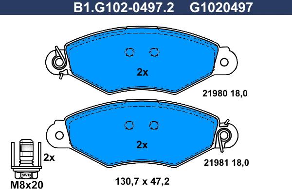 Galfer B1.G102-0497.2 - Kit pastiglie freno, Freno a disco autozon.pro