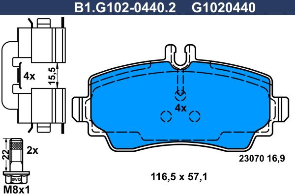 Galfer B1.G102-0440.2 - Kit pastiglie freno, Freno a disco autozon.pro