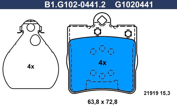 Galfer B1.G102-0441.2 - Kit pastiglie freno, Freno a disco autozon.pro