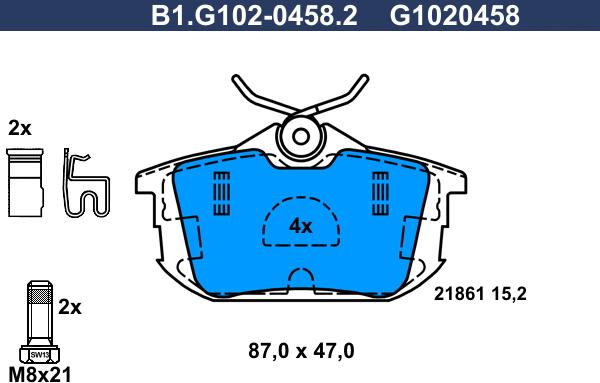 Galfer B1.G102-0458.2 - Kit pastiglie freno, Freno a disco autozon.pro