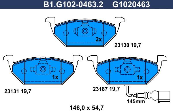 Galfer B1.G102-0463.2 - Kit pastiglie freno, Freno a disco autozon.pro