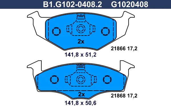 Galfer B1.G102-0408.2 - Kit pastiglie freno, Freno a disco autozon.pro