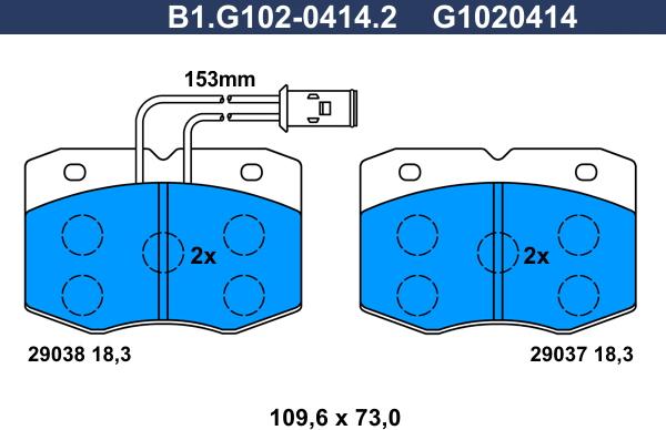 Galfer B1.G102-0414.2 - Kit pastiglie freno, Freno a disco autozon.pro