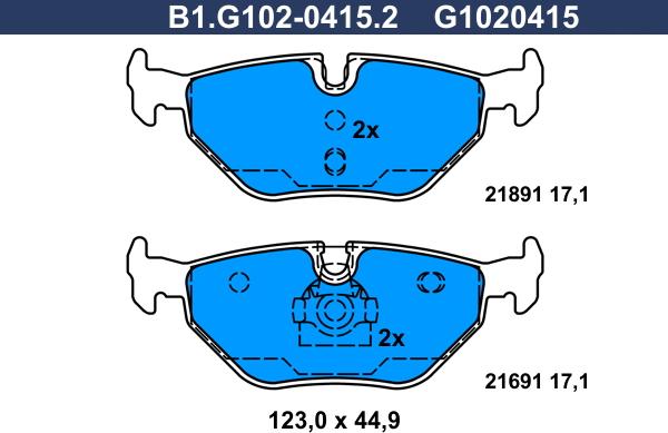 Galfer B1.G102-0415.2 - Kit pastiglie freno, Freno a disco autozon.pro