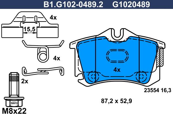 Galfer B1.G102-0489.2 - Kit pastiglie freno, Freno a disco autozon.pro