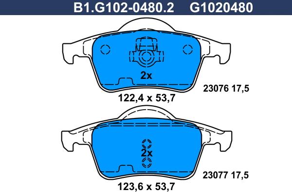 Galfer B1.G102-0480.2 - Kit pastiglie freno, Freno a disco autozon.pro