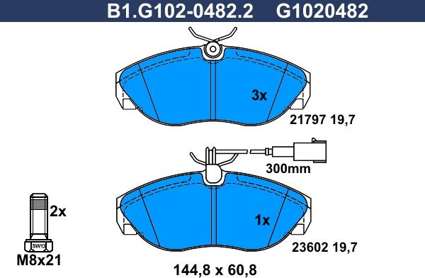 Galfer B1.G102-0482.2 - Kit pastiglie freno, Freno a disco autozon.pro