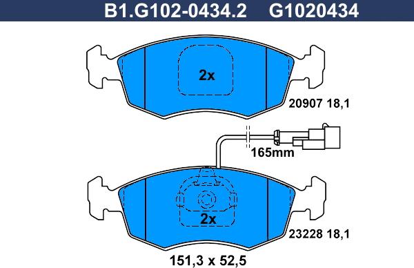 Galfer B1.G102-0434.2 - Kit pastiglie freno, Freno a disco autozon.pro