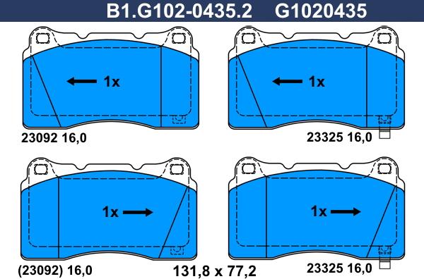 Galfer B1.G102-0435.2 - Kit pastiglie freno, Freno a disco autozon.pro