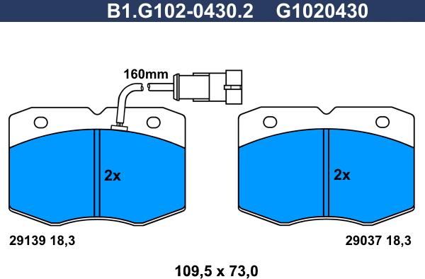 Galfer B1.G102-0430.2 - Kit pastiglie freno, Freno a disco autozon.pro