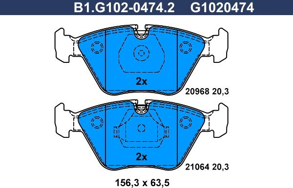 Galfer B1.G102-0474.2 - Kit pastiglie freno, Freno a disco autozon.pro