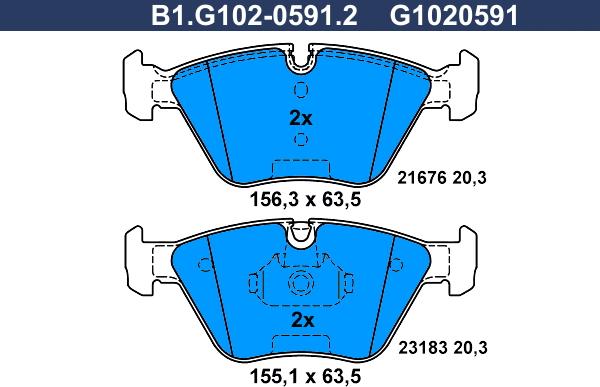 Galfer B1.G102-0591.2 - Kit pastiglie freno, Freno a disco autozon.pro