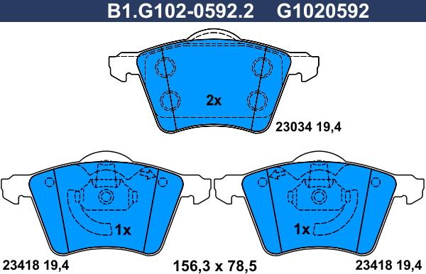 Galfer B1.G102-0592.2 - Kit pastiglie freno, Freno a disco autozon.pro