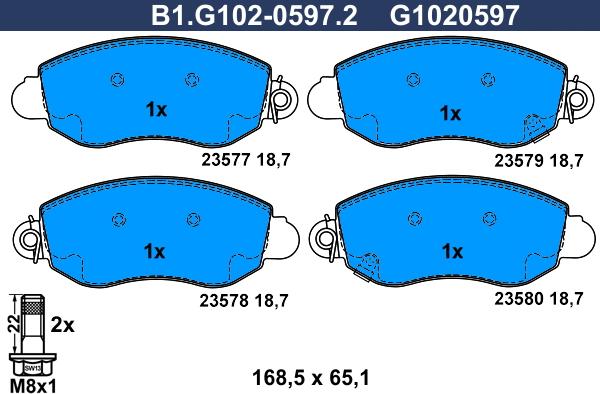 Galfer B1.G102-0597.2 - Kit pastiglie freno, Freno a disco autozon.pro