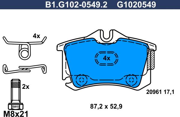 Galfer B1.G102-0549.2 - Kit pastiglie freno, Freno a disco autozon.pro