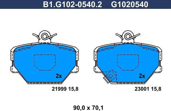 Galfer B1.G102-0540.2 - Kit pastiglie freno, Freno a disco autozon.pro