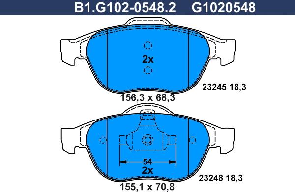 Galfer B1.G102-0548.2 - Kit pastiglie freno, Freno a disco autozon.pro