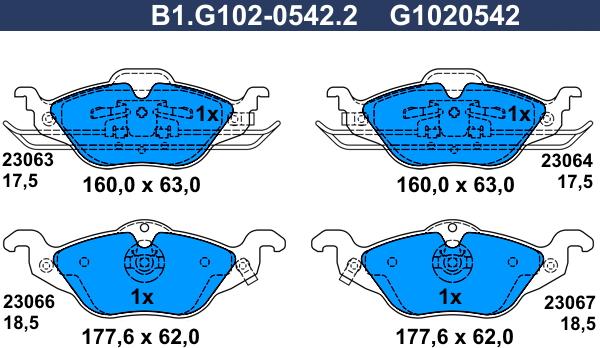 Galfer B1.G102-0542.2 - Kit pastiglie freno, Freno a disco autozon.pro