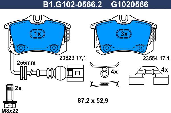 Galfer B1.G102-0566.2 - Kit pastiglie freno, Freno a disco autozon.pro