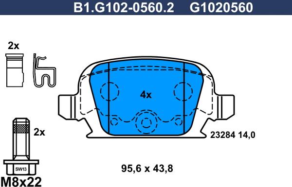 Galfer B1.G102-0560.2 - Kit pastiglie freno, Freno a disco autozon.pro