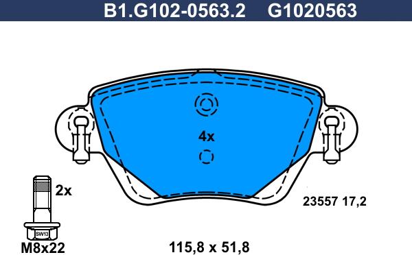 Galfer B1.G102-0563.2 - Kit pastiglie freno, Freno a disco autozon.pro