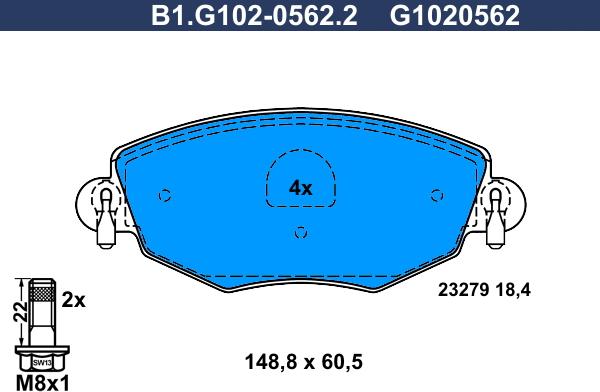 Galfer B1.G102-0562.2 - Kit pastiglie freno, Freno a disco autozon.pro