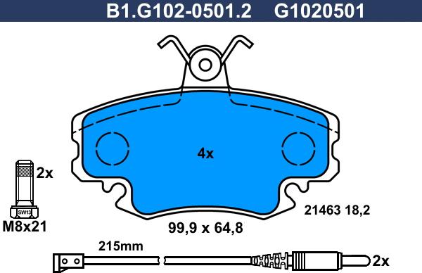 Galfer B1.G102-0501.2 - Kit pastiglie freno, Freno a disco autozon.pro