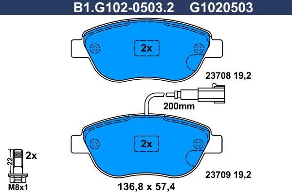 Galfer B1.G102-0503.2 - Kit pastiglie freno, Freno a disco autozon.pro