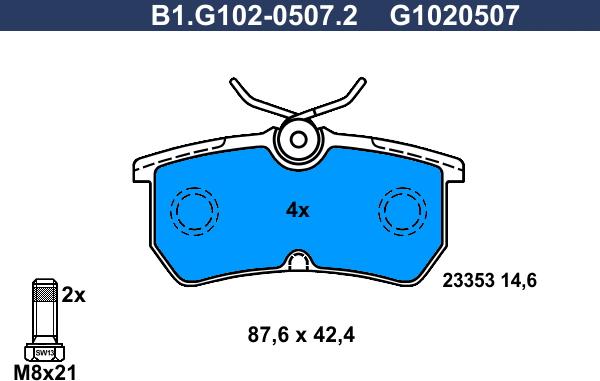 Galfer B1.G102-0507.2 - Kit pastiglie freno, Freno a disco autozon.pro