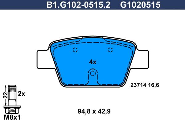 Galfer B1.G102-0515.2 - Kit pastiglie freno, Freno a disco autozon.pro