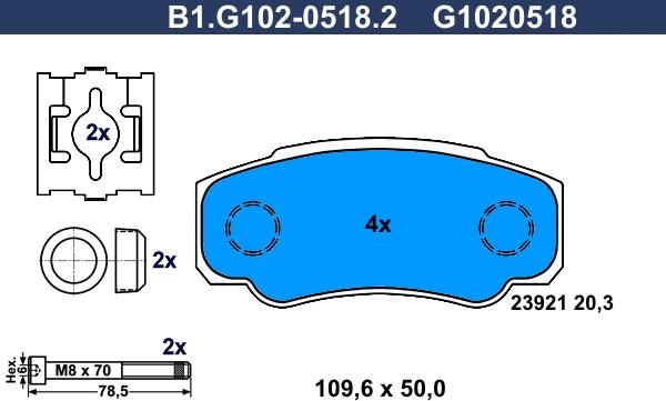 Galfer B1.G102-0518.2 - Kit pastiglie freno, Freno a disco autozon.pro