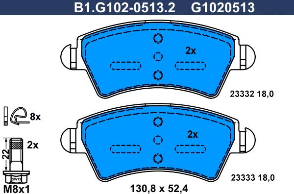 Galfer B1.G102-0513.2 - Kit pastiglie freno, Freno a disco autozon.pro