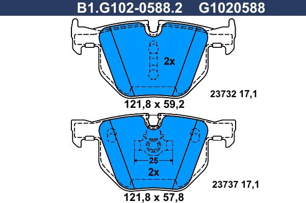 Galfer B1.G102-0588.2 - Kit pastiglie freno, Freno a disco autozon.pro