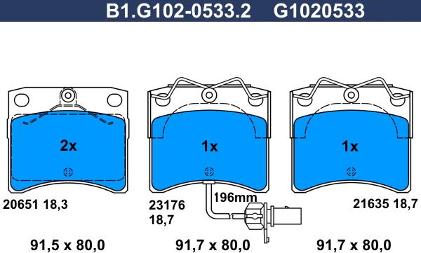 Galfer B1.G102-0533.2 - Kit pastiglie freno, Freno a disco autozon.pro