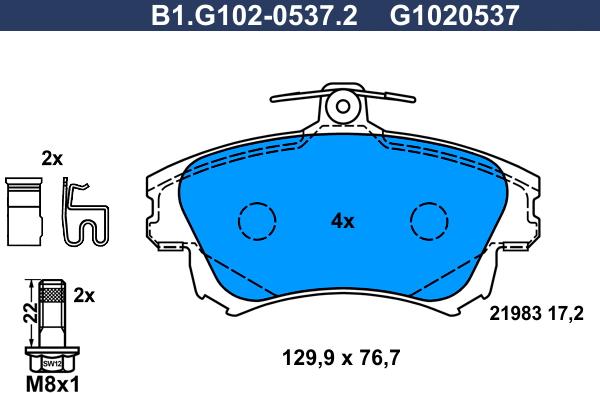 Galfer B1.G102-0537.2 - Kit pastiglie freno, Freno a disco autozon.pro