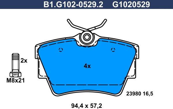 Galfer B1.G102-0529.2 - Kit pastiglie freno, Freno a disco autozon.pro