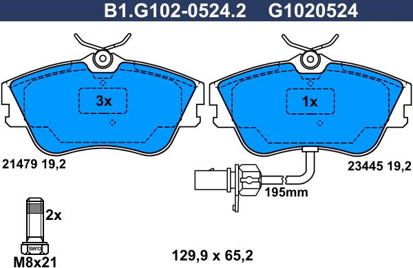 Galfer B1.G102-0524.2 - Kit pastiglie freno, Freno a disco autozon.pro