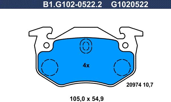 Galfer B1.G102-0522.2 - Kit pastiglie freno, Freno a disco autozon.pro