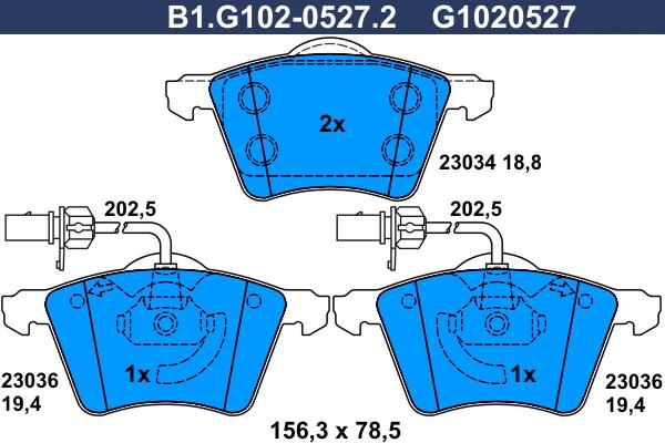 Galfer B1.G102-0527.2 - Kit pastiglie freno, Freno a disco autozon.pro