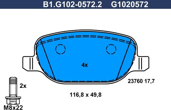 Galfer B1.G102-0572.2 - Kit pastiglie freno, Freno a disco autozon.pro