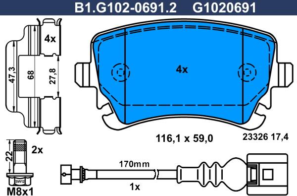 Galfer B1.G102-0691.2 - Kit pastiglie freno, Freno a disco autozon.pro