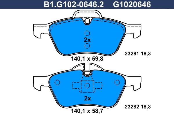 Galfer B1.G102-0646.2 - Kit pastiglie freno, Freno a disco autozon.pro