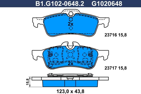 Galfer B1.G102-0648.2 - Kit pastiglie freno, Freno a disco autozon.pro