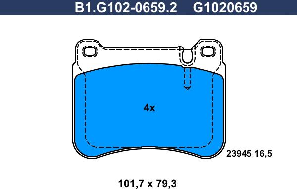 Galfer B1.G102-0659.2 - Kit pastiglie freno, Freno a disco autozon.pro